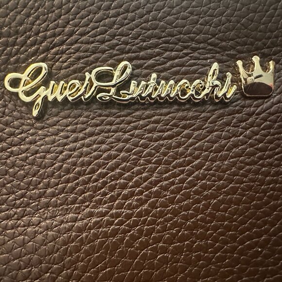 Guei Lutucchi Milano Genuine Leather Clutch Italian Design Crown Logo - Picture 2 of 14